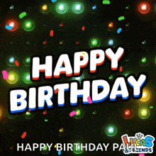 lucas legends wishes a happy birthday with colorful lights and confetti