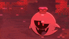 a cartoon character with a crown on his head is surrounded by a pink circle