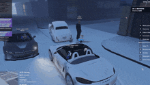 a screenshot of a video game shows a man laying on the ground next to a car