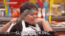 Crying Cooking GIF - Crying Cooking Kid GIFs