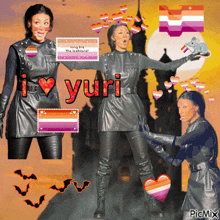 a picture of a woman with the words i love yuri on it