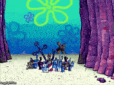 a scene from spongebob squarepants with a watermark that says imgflip