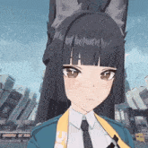 a girl with long black hair is wearing a jacket with the word supreme on the sleeve