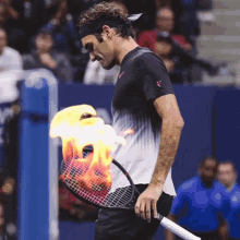 roger federer racket on fire racquet on fire fire tennis