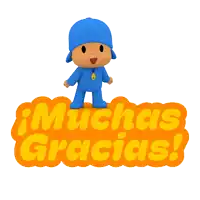 a sign that says muchas gracias with a cartoon character on it