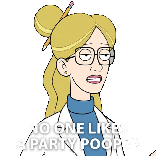 No One Likes A Party Pooper Dr Farrah Braun Sticker - No One Likes A Party Pooper Dr Farrah Braun Mulligan Stickers