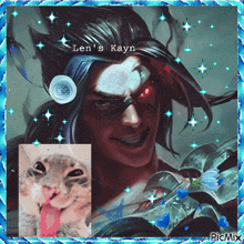 a picture of len 's kayn and a picture of a cat