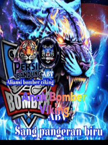 a poster with a tiger on it that says bomber vikings