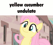 Yellow Cucumber Fluttershy GIF - Yellow Cucumber Fluttershy My Little Pony GIFs