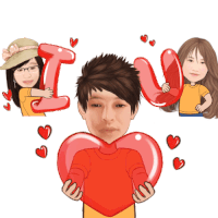 Couple Heart Sticker - Couple Heart I Love You Stickers