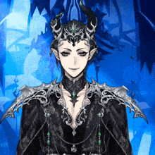 a drawing of a man with horns and a crown