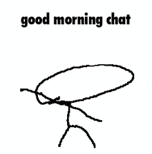 a stick figure is standing in a circle with the words `` good morning chat '' .