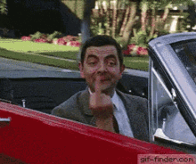 Mr Bean Rowan Atkinson GIF - Mr Bean Rowan Atkinson Middle Finger GIFs