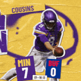 a football player with the number 9 on his jersey is holding a ball