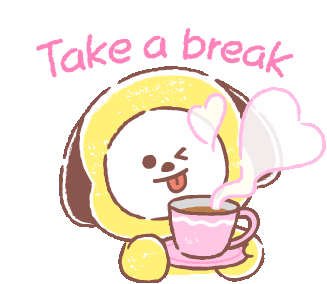 Bt21 Take A Break Sticker - Bt21 Take A Break Cup Of Coffee Stickers