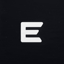a black background with a white letter e