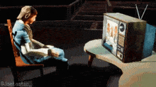 a pixel art of a person sitting in front of a tv with the hashtag @joetastic_