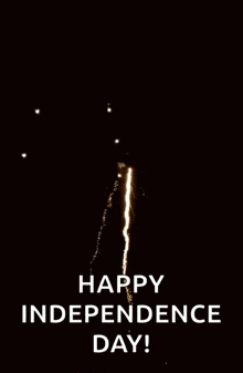 a fireworks display with the words happy independence day written on it