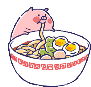 Hungry Piggy Sticker - Hungry Piggy Noodles Stickers