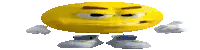 a pixel art of a smiley face with arms and legs .