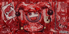 a picture of a jester with a joker card in the background and picmix written on the bottom
