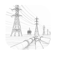 a drawing of power lines with the words mitigacao e com apidutos