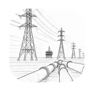 a drawing of power lines with the words mitigacao e com apidutos