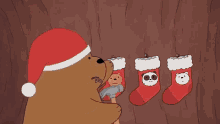 Christmas Stockings GIF - Christmas Stockings We Bare Bears GIFs