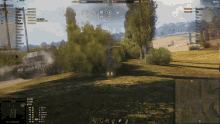a screenshot of a video game shows a smoke cloud coming out of a tank