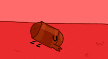 a cartoon drawing of a man and a basketball with a red background