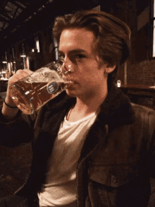 Cole Sprouse Beer GIF - Cole Sprouse Beer Cheers GIFs