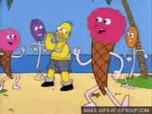 Homer GIF - Simspons Icecream Beach GIFs