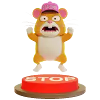 a hamster wearing a purple hat that says grind on it