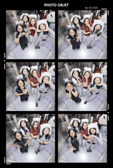 a group of girls wearing bunny ears pose for a photo in an elevator on april 20, 2025