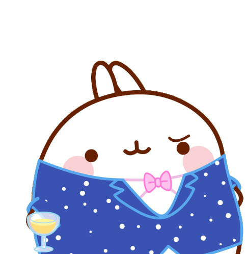 Molang Lets Drink Sticker - Molang Lets Drink Cheers Stickers