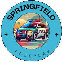 springfield roleplay logo with a police car in the center