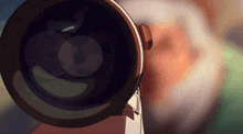 a close up of a camera lens showing a blurry background