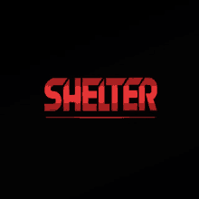 a black background with red text that says shelter