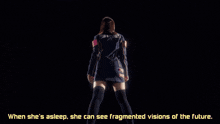 a close up of a girl with the words like jasmine she is an esper