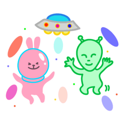 Pink Rabbit Sticker - Pink Rabbit Alien Stickers