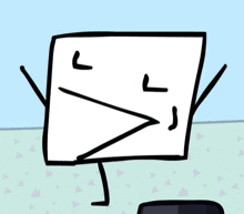 a cartoon drawing of a piece of paper with arms and legs standing next to a cell phone .
