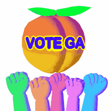 vote ga vote georgia raised fist fist vote