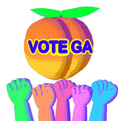 Vote Ga Vote Georgia Sticker - Vote Ga Vote Georgia Raised Fist Stickers