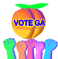 Vote Ga Vote Georgia Sticker - Vote Ga Vote Georgia Raised Fist Stickers