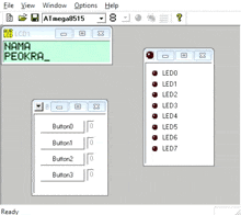 a computer screen shows a list of buttons including button0 and button1