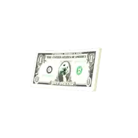 a dollar bill from the united states of america with a picture of a dog on it