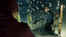 give me your hand leon scott kennedy claire redfield resident evil infinite darkness grab my hand