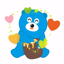 bear blue fun cute love