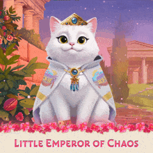 a little emperor of chaos poster with a cat wearing a cape