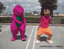 Wild Dora The Explorer & Barney Dancing GIF - Dora Dora The Explorer Barney GIFs